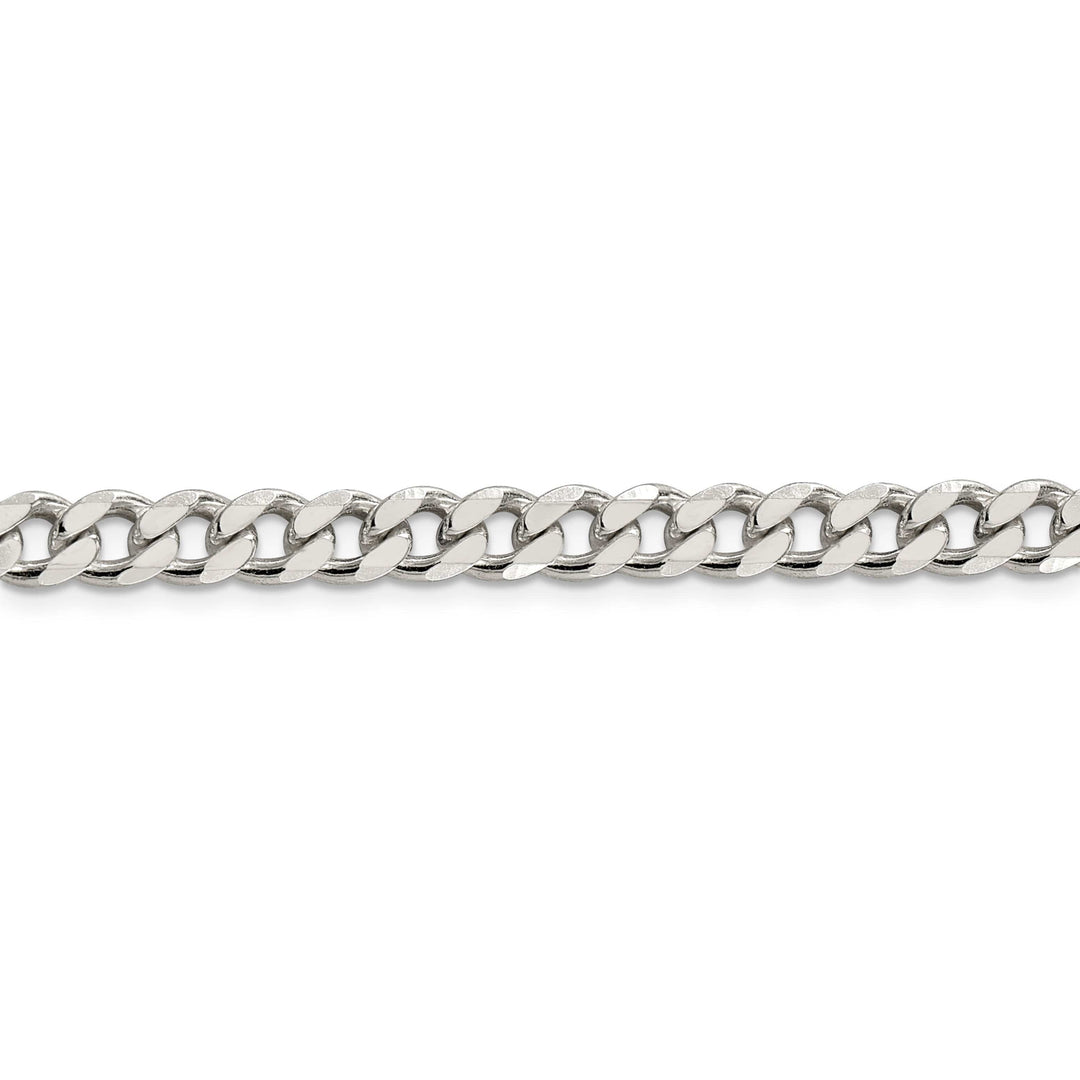 Lovely Rita's Bracelets Silver Polished 7.00-mm Solid Curb Link Chain