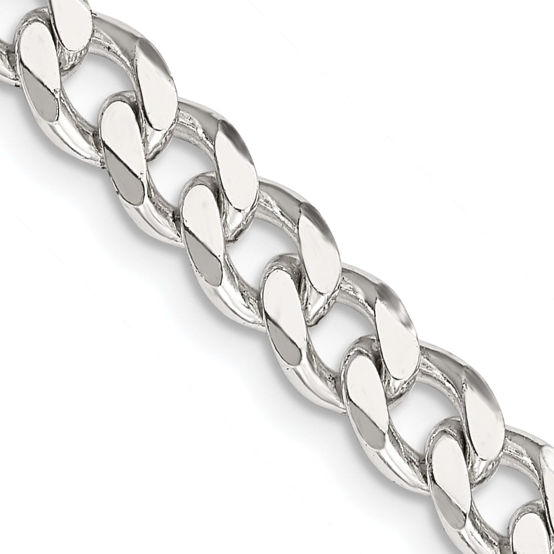Lovely Rita's Bracelets Silver Polished 7.00-mm Solid Curb Link Chain