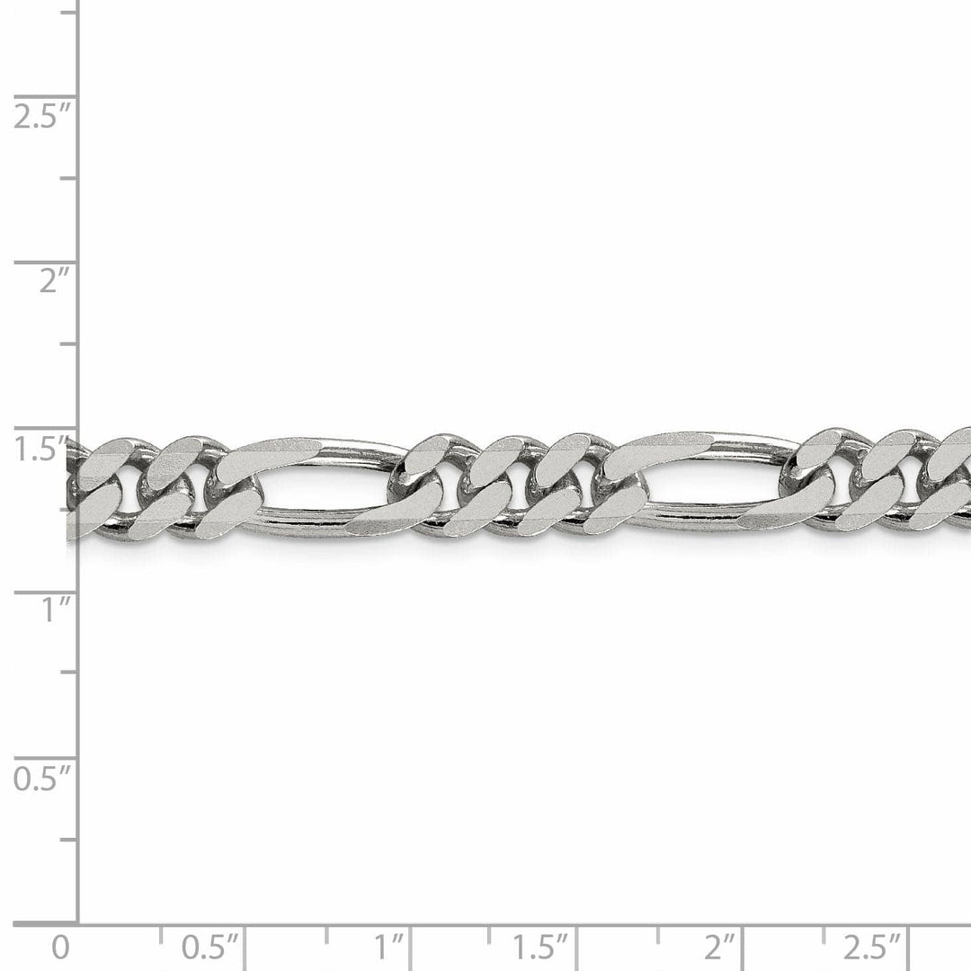 Lovely Rita's Bracelets Silver Polished 7.75-mm Solid Figaro Chain