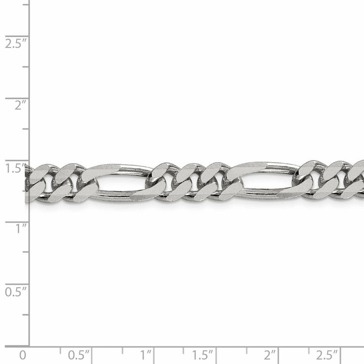 Lovely Rita's Bracelets Silver Polished 7.75-mm Solid Figaro Chain