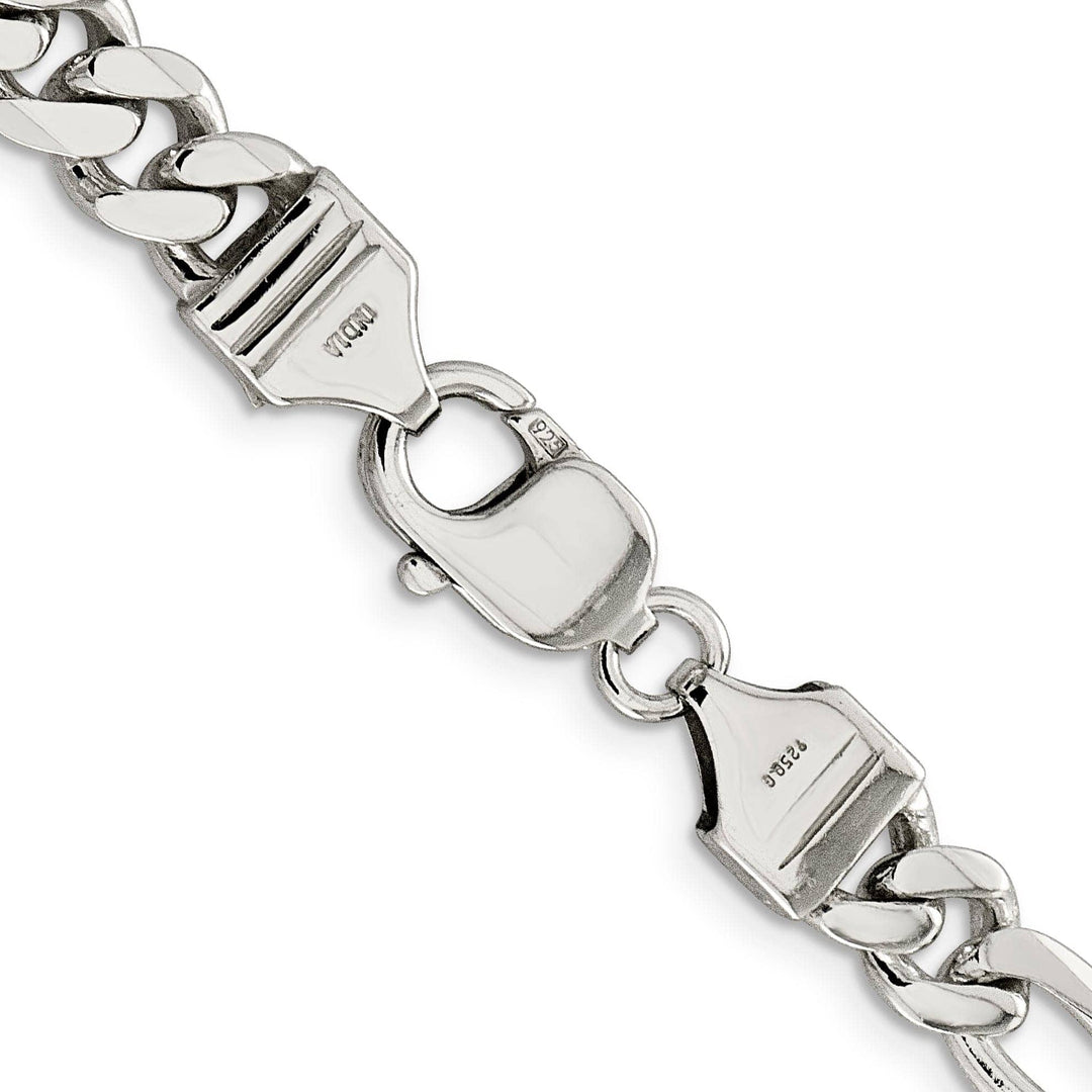 Lovely Rita's Bracelets Silver Polished 7.75-mm Solid Figaro Chain