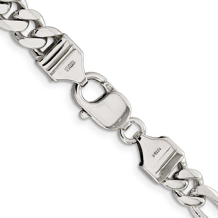 Lovely Rita's Bracelets Silver Polished 7.75-mm Solid Figaro Chain