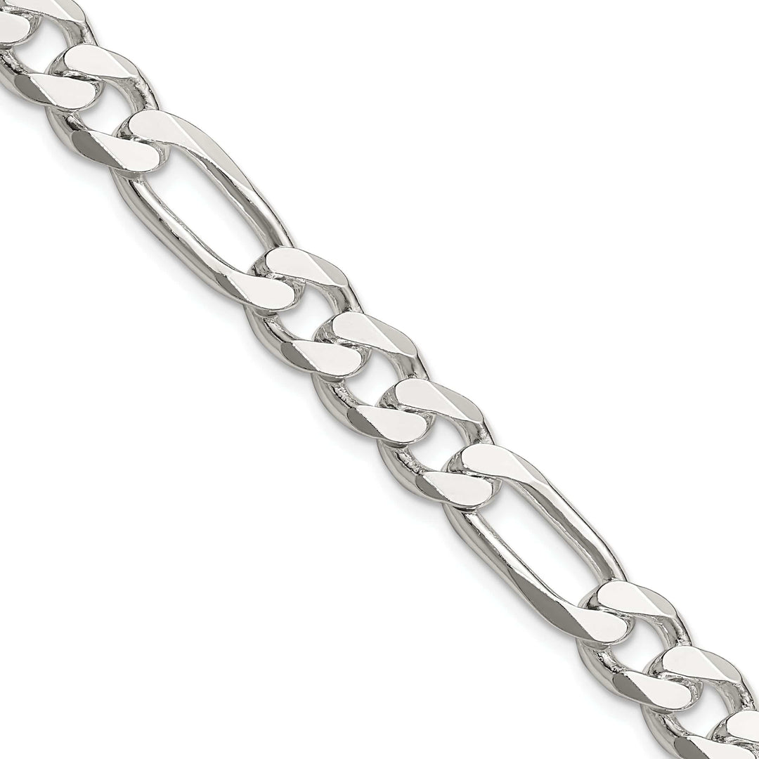 Lovely Rita's Bracelets Silver Polished 7.75-mm Solid Figaro Chain
