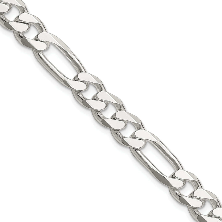 Lovely Rita's Bracelets Silver Polished 7.75-mm Solid Figaro Chain