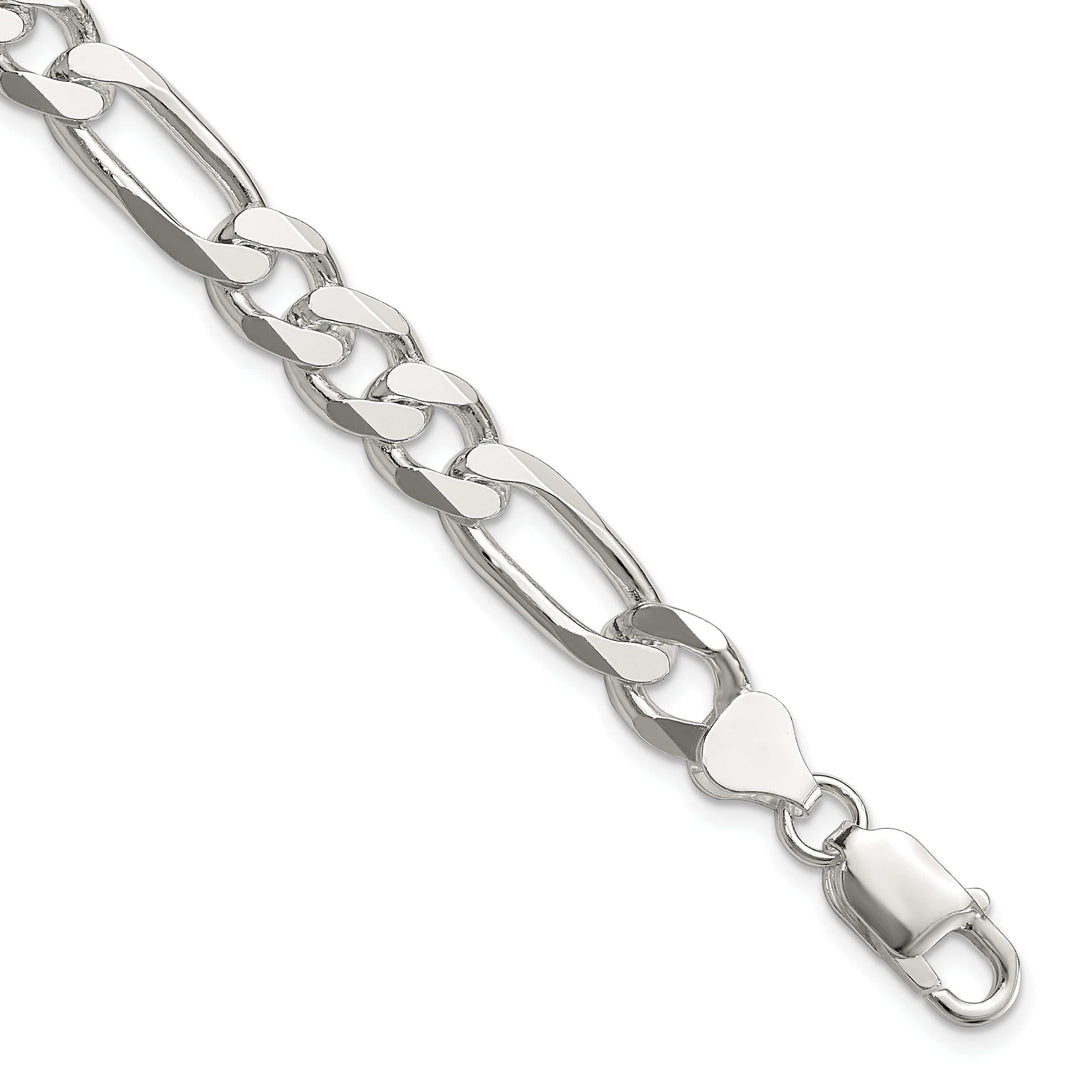 Lovely Rita's Bracelets Silver Polished 7.75-mm Solid Figaro Chain