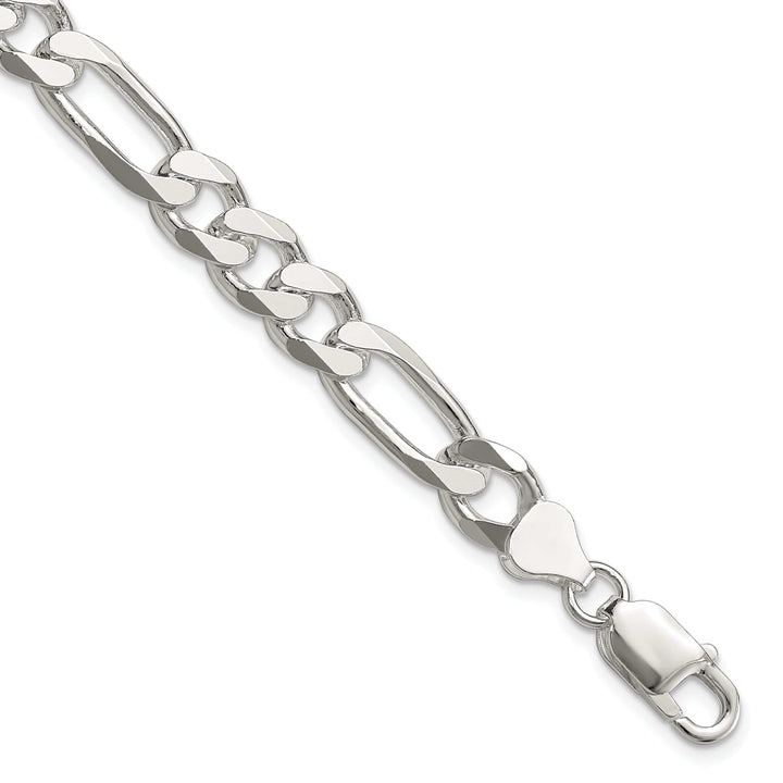 Lovely Rita's Bracelets Silver Polished 7.75-mm Solid Figaro Chain