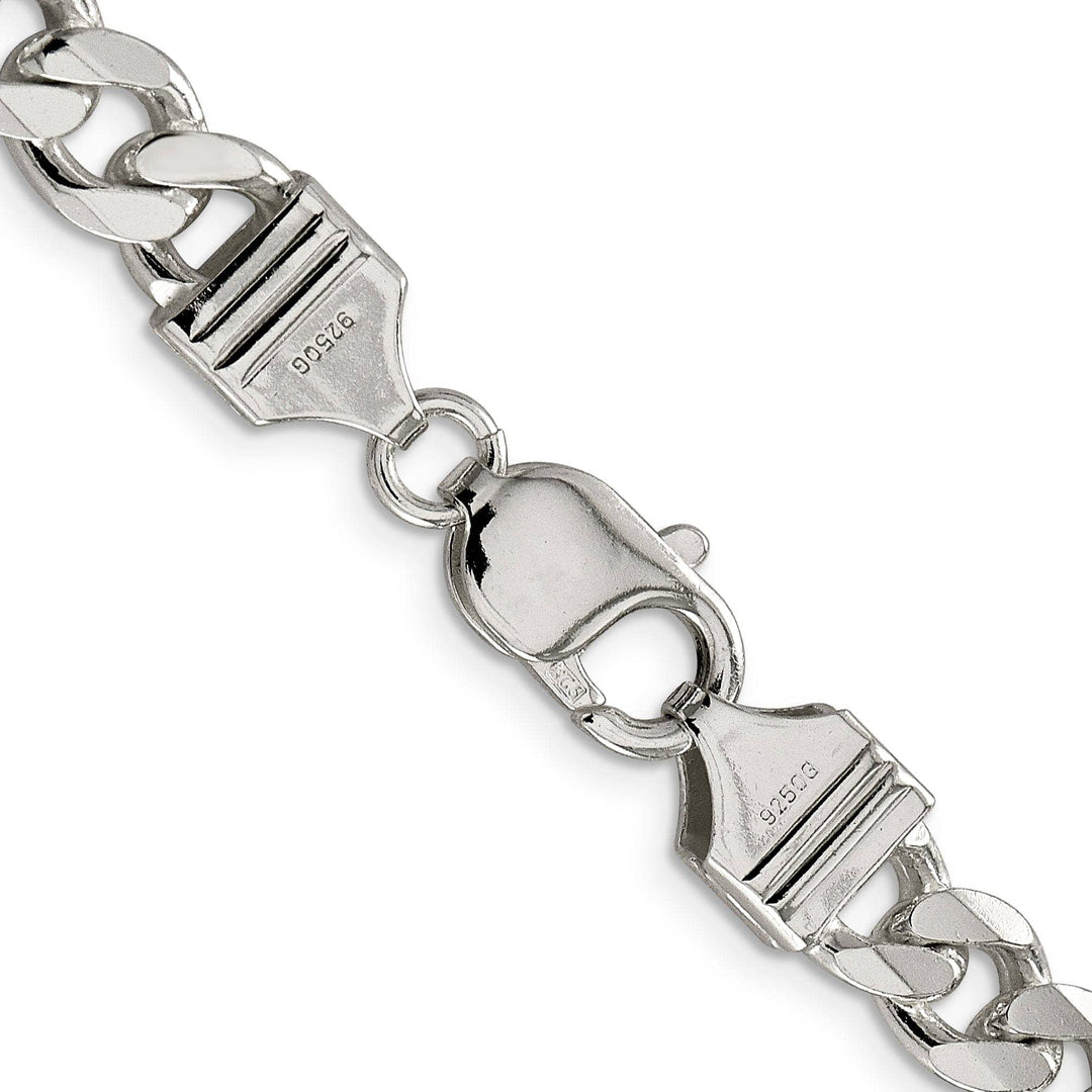 Lovely Rita's Bracelets Silver Polished 8.00-mm Solid Curb Link Chain