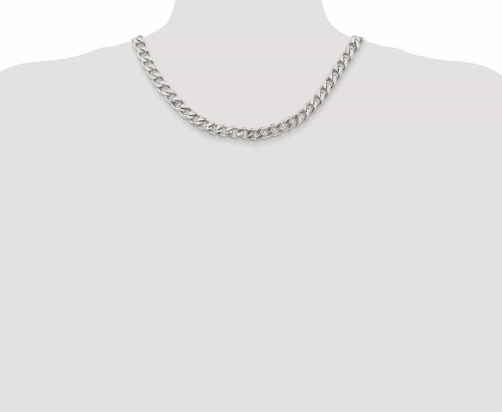 Lovely Rita's Bracelets Silver Polished 9.00-mm Solid Curb Link Chain