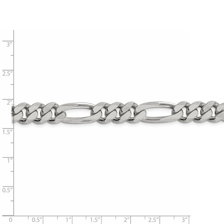 Lovely Rita's Bracelets Silver Polished 9.00-mm Solid Figaro Chain