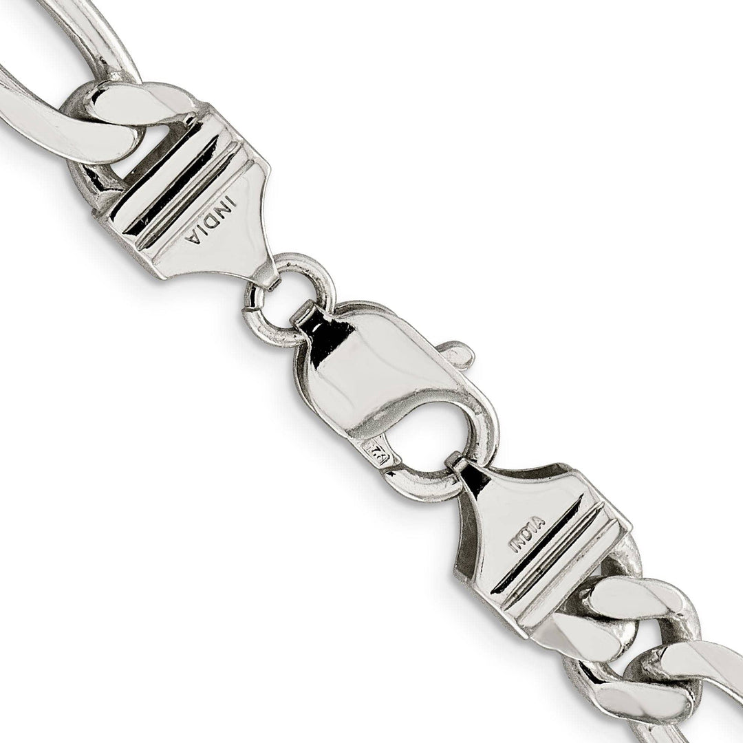 Lovely Rita's Bracelets Silver Polished 9.00-mm Solid Figaro Chain