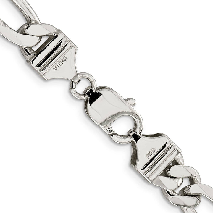 Lovely Rita's Bracelets Silver Polished 9.00-mm Solid Figaro Chain