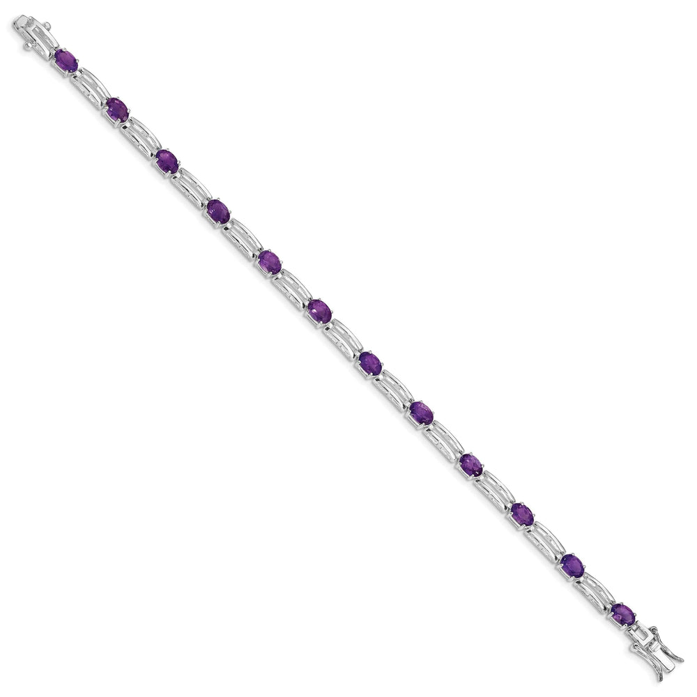 Lovely Rita's Bracelets Silver Polished Amethyst Gemstone Bracelet