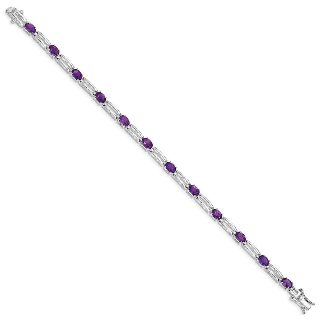 Lovely Rita's Bracelets Silver Polished Amethyst Gemstone Bracelet