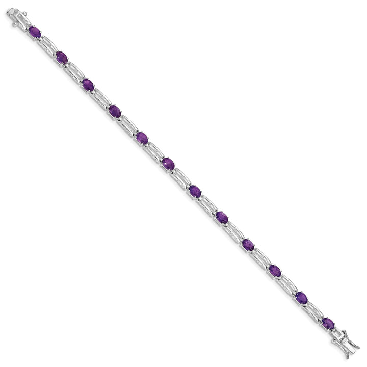 Lovely Rita's Bracelets Silver Polished Amethyst Gemstone Bracelet