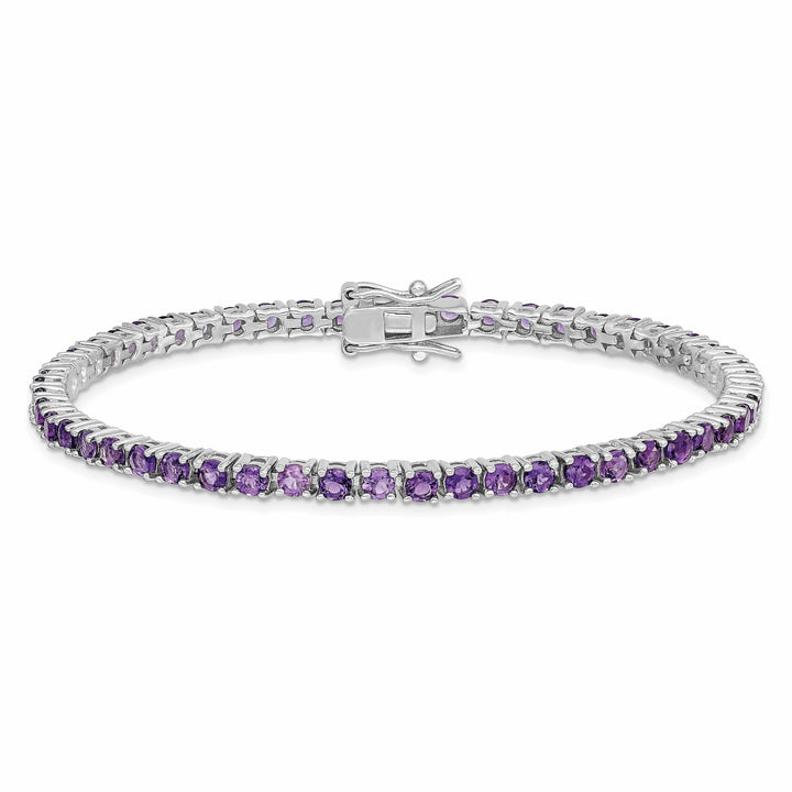 Lovely Rita's Bracelets Silver Polished Amethyst Gemstone Bracelet