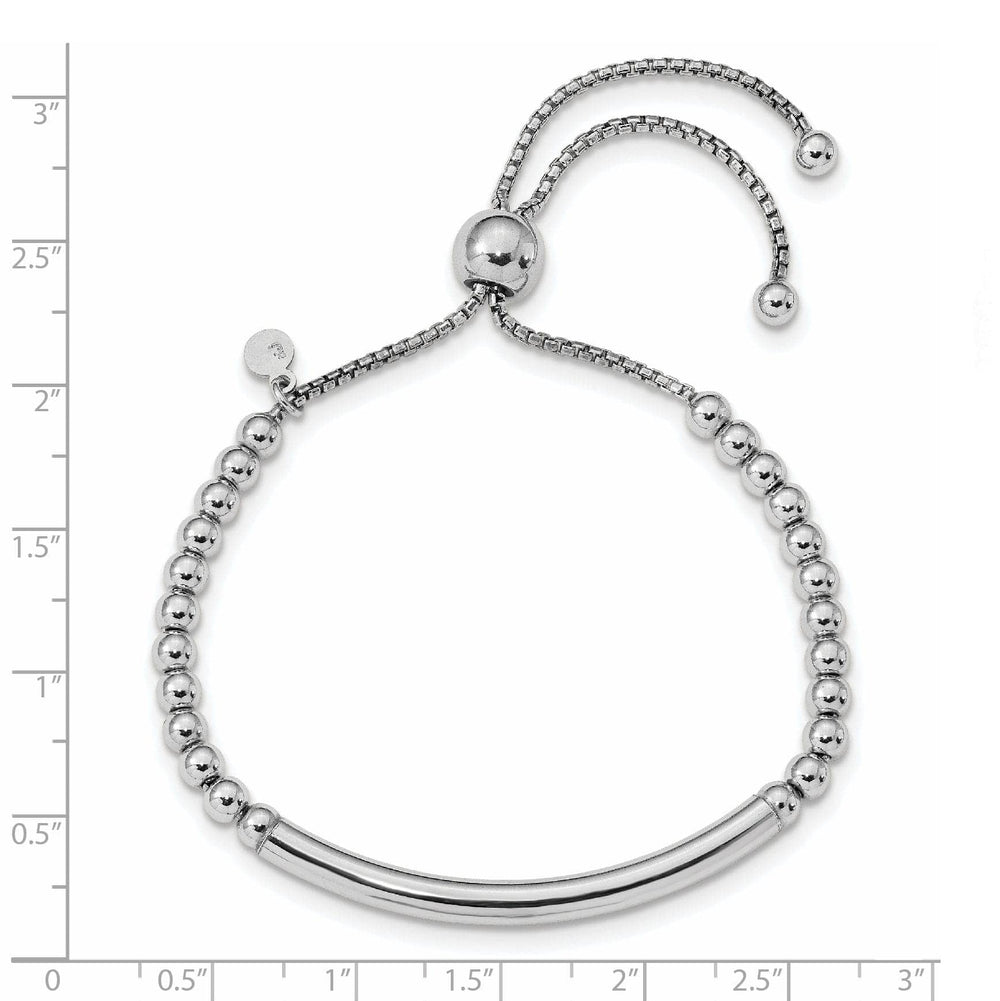 Lovely Rita's Bracelets Silver Polished Beaded Adjustable Bracelet