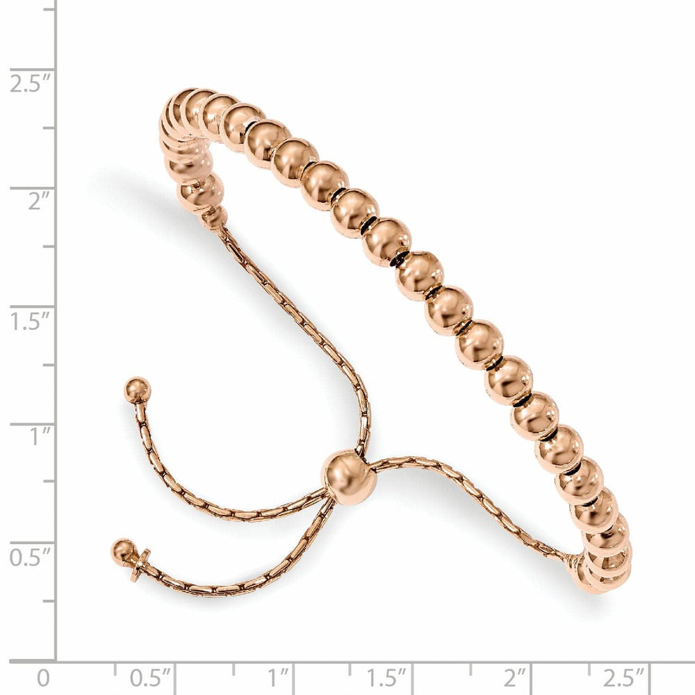 Lovely Rita's Bracelets Silver Polished Beaded Adjustable Bracelet