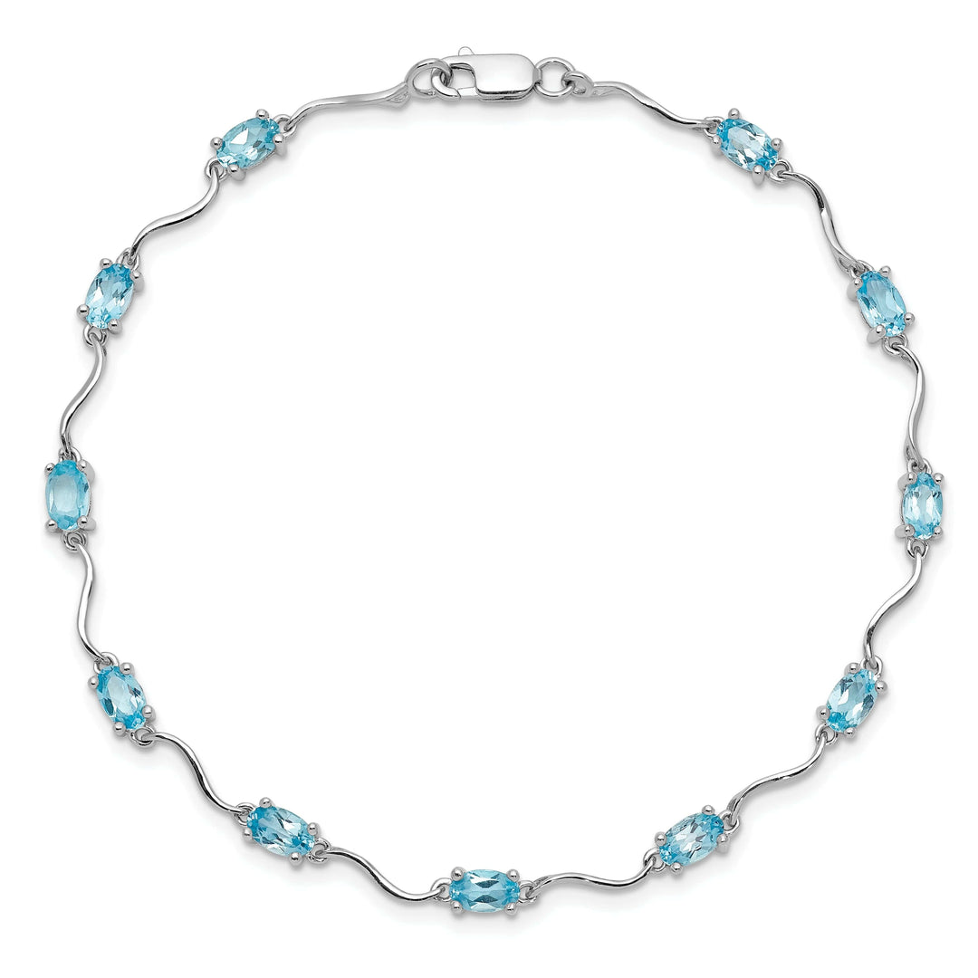 Lovely Rita's Bracelets Silver Polished Blue Topaz Gemstone Bracelet