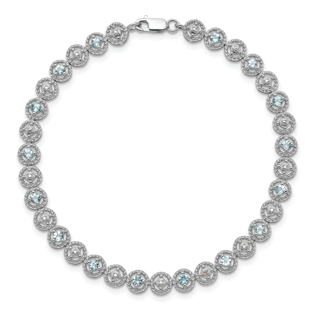 Lovely Rita's Bracelets Silver Polished Blue Topaz Gemstone Bracelet