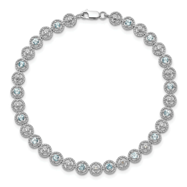 Lovely Rita's Bracelets Silver Polished Blue Topaz Gemstone Bracelet