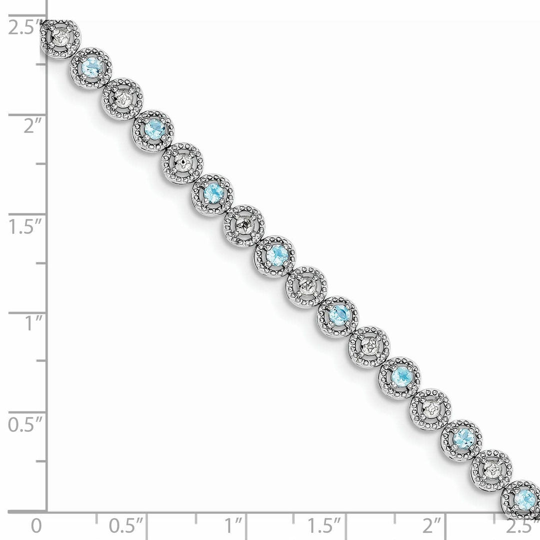 Lovely Rita's Bracelets Silver Polished Blue Topaz Gemstone Bracelet