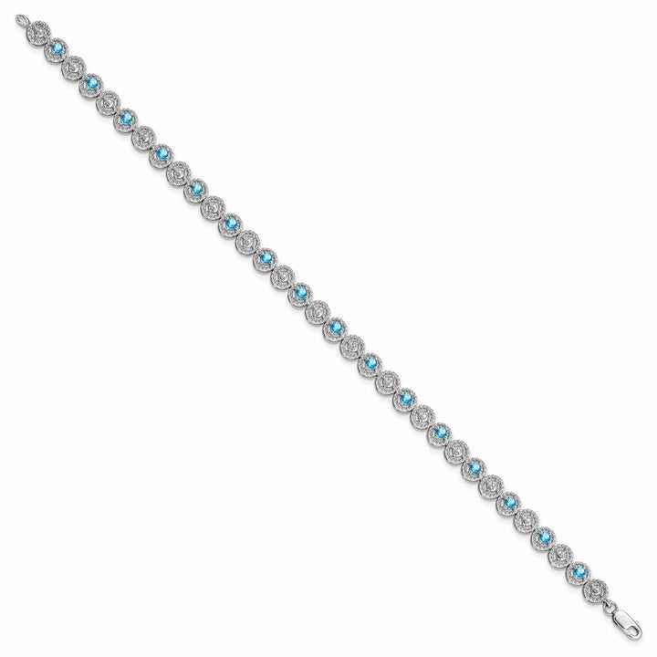 Lovely Rita's Bracelets Silver Polished Blue Topaz Gemstone Bracelet