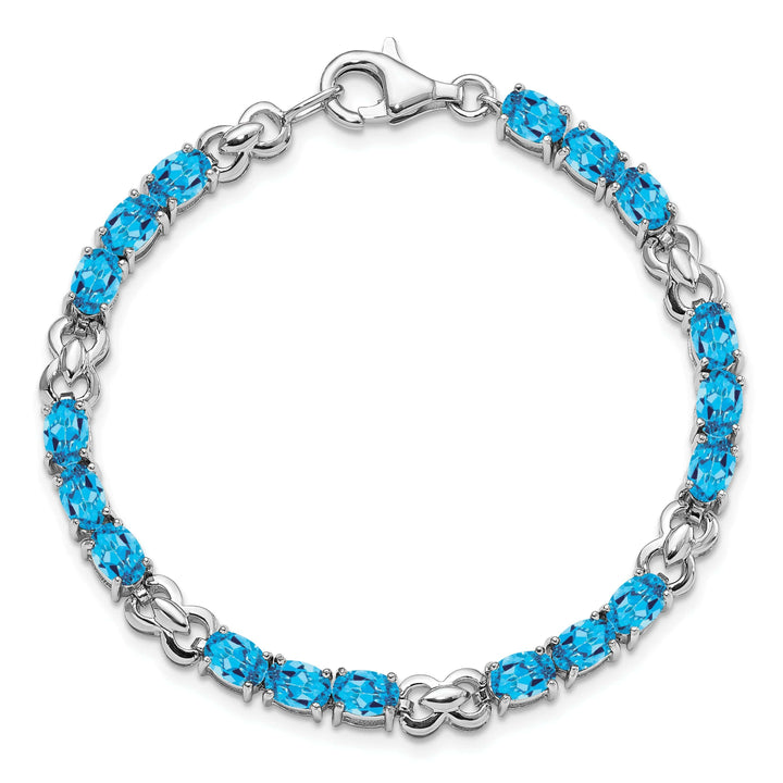 Lovely Rita's Bracelets Silver Polished Blue Topaz Gemstone Bracelet
