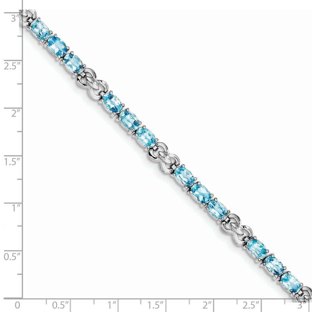 Lovely Rita's Bracelets Silver Polished Blue Topaz Gemstone Bracelet