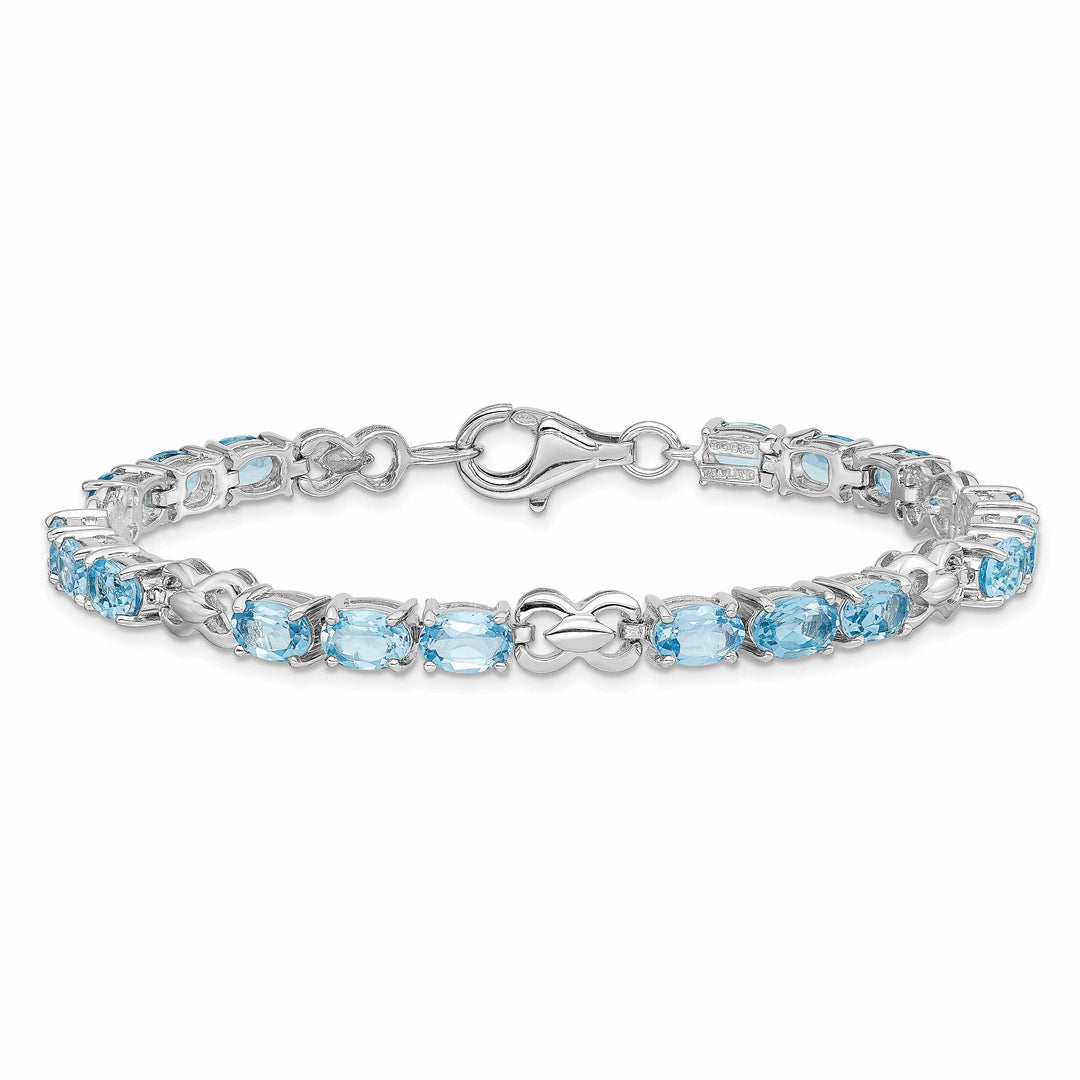 Lovely Rita's Bracelets Silver Polished Blue Topaz Gemstone Bracelet