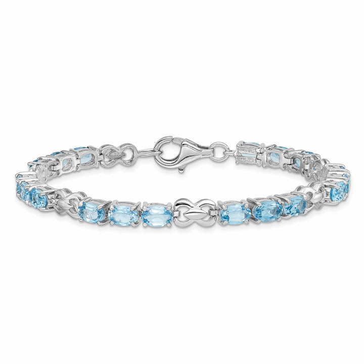 Lovely Rita's Bracelets Silver Polished Blue Topaz Gemstone Bracelet