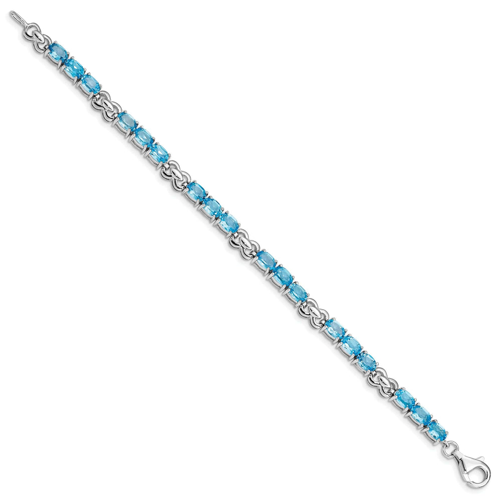Lovely Rita's Bracelets Silver Polished Blue Topaz Gemstone Bracelet