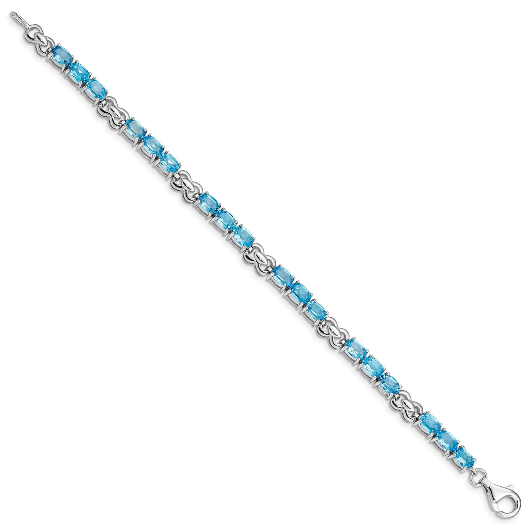 Lovely Rita's Bracelets Silver Polished Blue Topaz Gemstone Bracelet