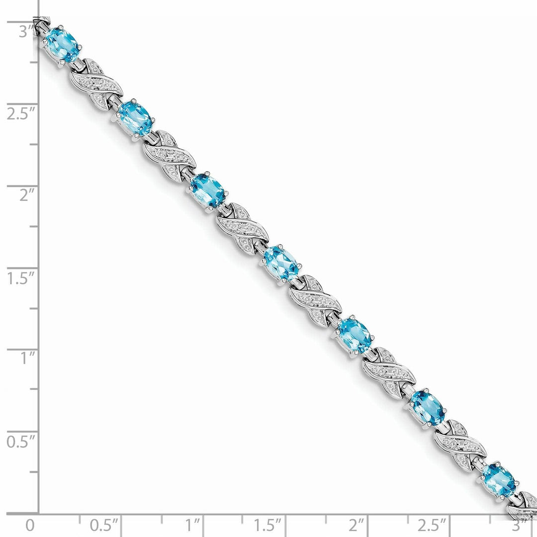 Lovely Rita's Bracelets Silver Polished Blue Topaz Gemstone Bracelet