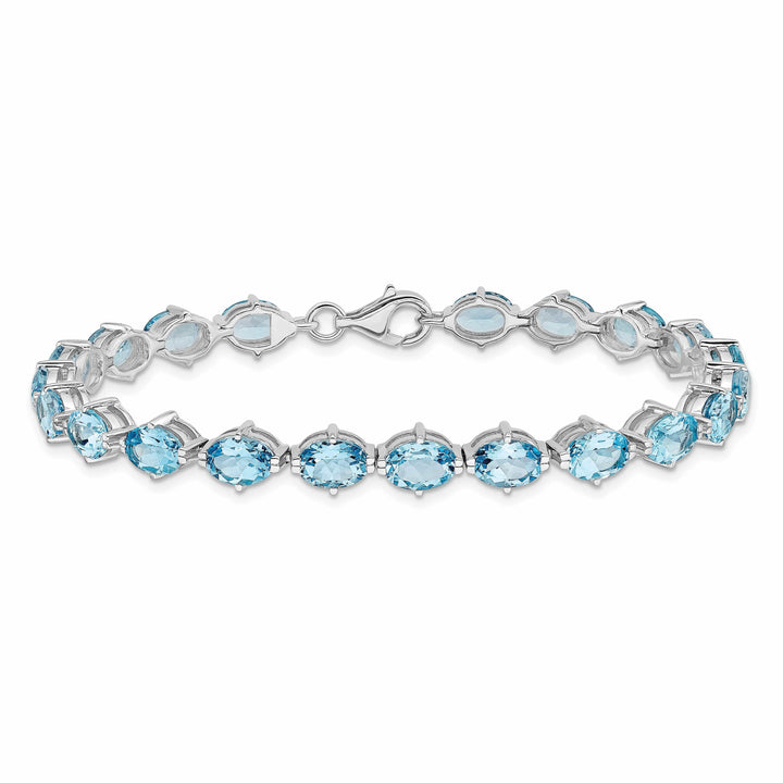 Lovely Rita's Bracelets Silver Polished Blue Topaz Gemstone Bracelet