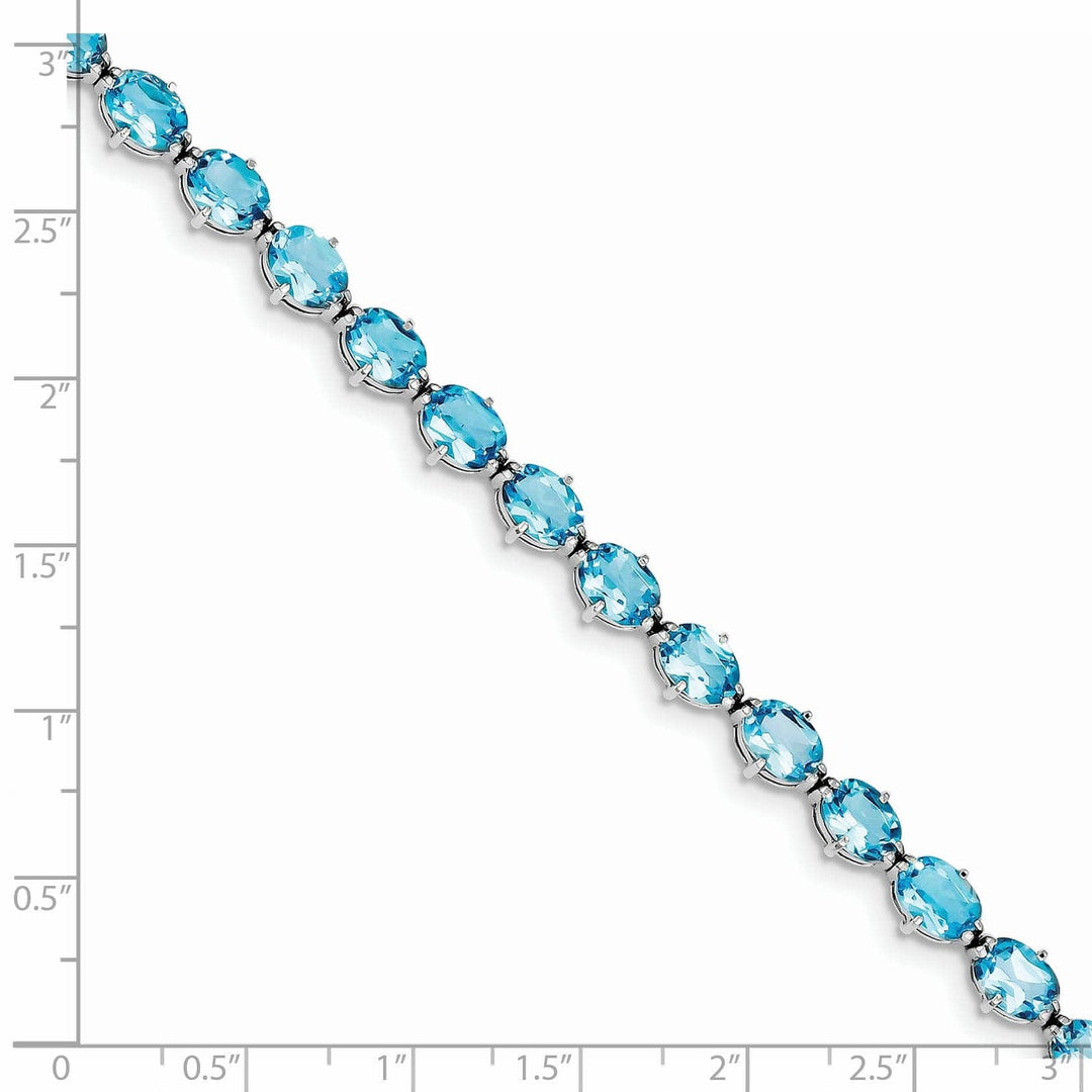 Lovely Rita's Bracelets Silver Polished Blue Topaz Gemstone Bracelet