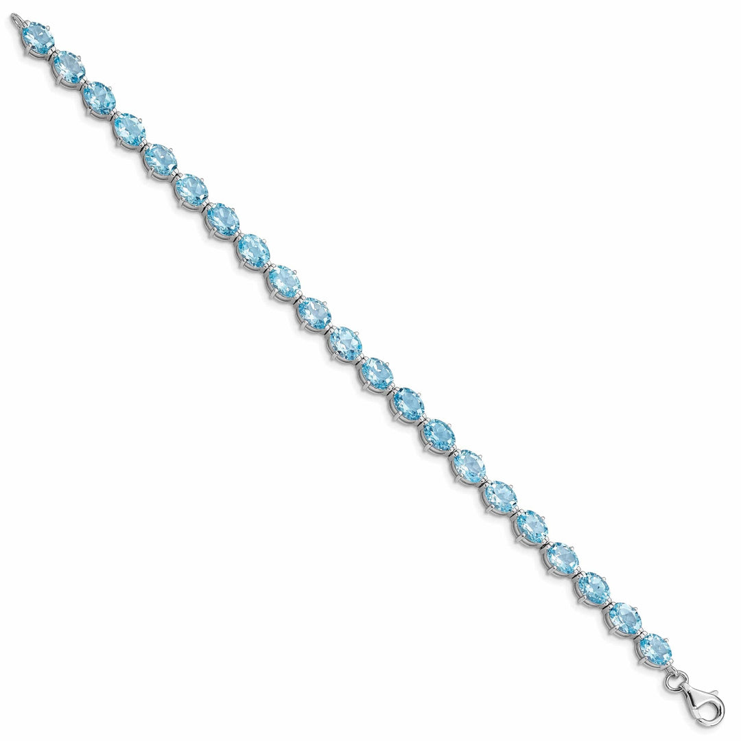 Lovely Rita's Bracelets Silver Polished Blue Topaz Gemstone Bracelet