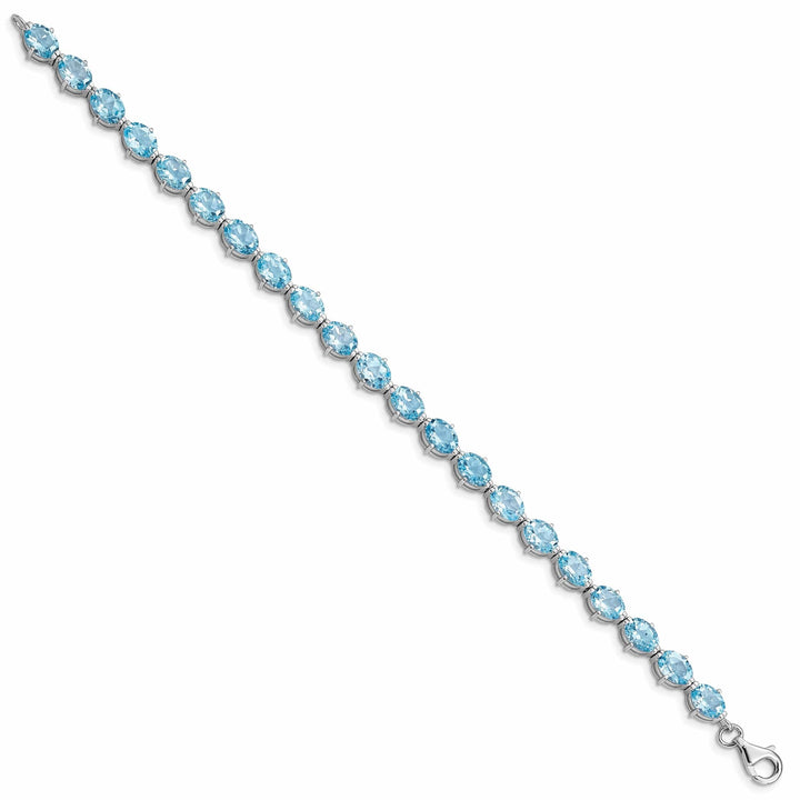 Lovely Rita's Bracelets Silver Polished Blue Topaz Gemstone Bracelet