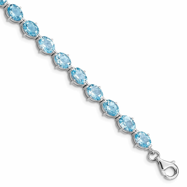 Lovely Rita's Bracelets Silver Polished Blue Topaz Gemstone Bracelet