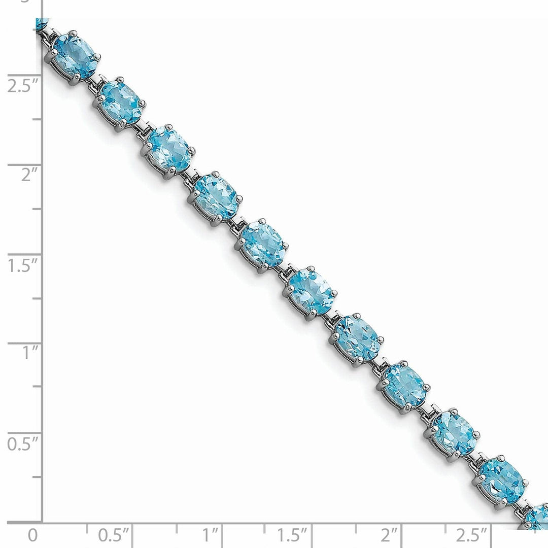 Lovely Rita's Bracelets Silver Polished Blue Topaz Gemstone Bracelet