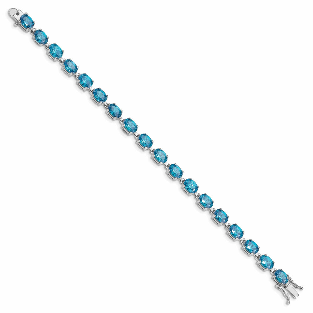 Lovely Rita's Bracelets Silver Polished Blue Topaz Gemstone Bracelet