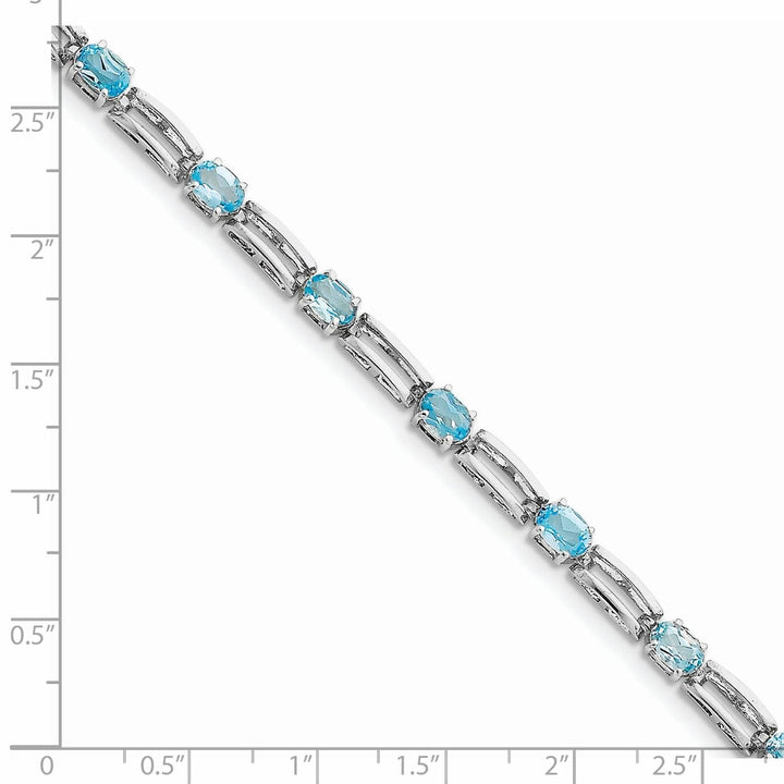 Lovely Rita's Bracelets Silver Polished BlueTopaz Gemstone Bracelet