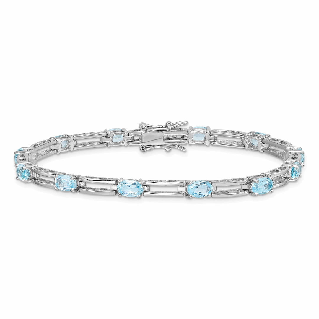 Lovely Rita's Bracelets Silver Polished BlueTopaz Gemstone Bracelet