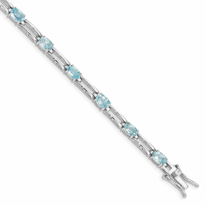 Lovely Rita's Bracelets Silver Polished BlueTopaz Gemstone Bracelet