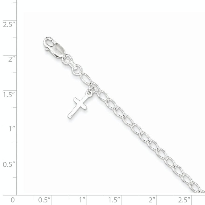 Lovely Rita's Bracelets Silver Polished Cross Charm Childs Bracelet