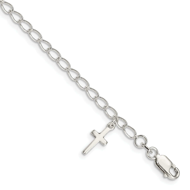 Lovely Rita's Bracelets Silver Polished Cross Charm Childs Bracelet