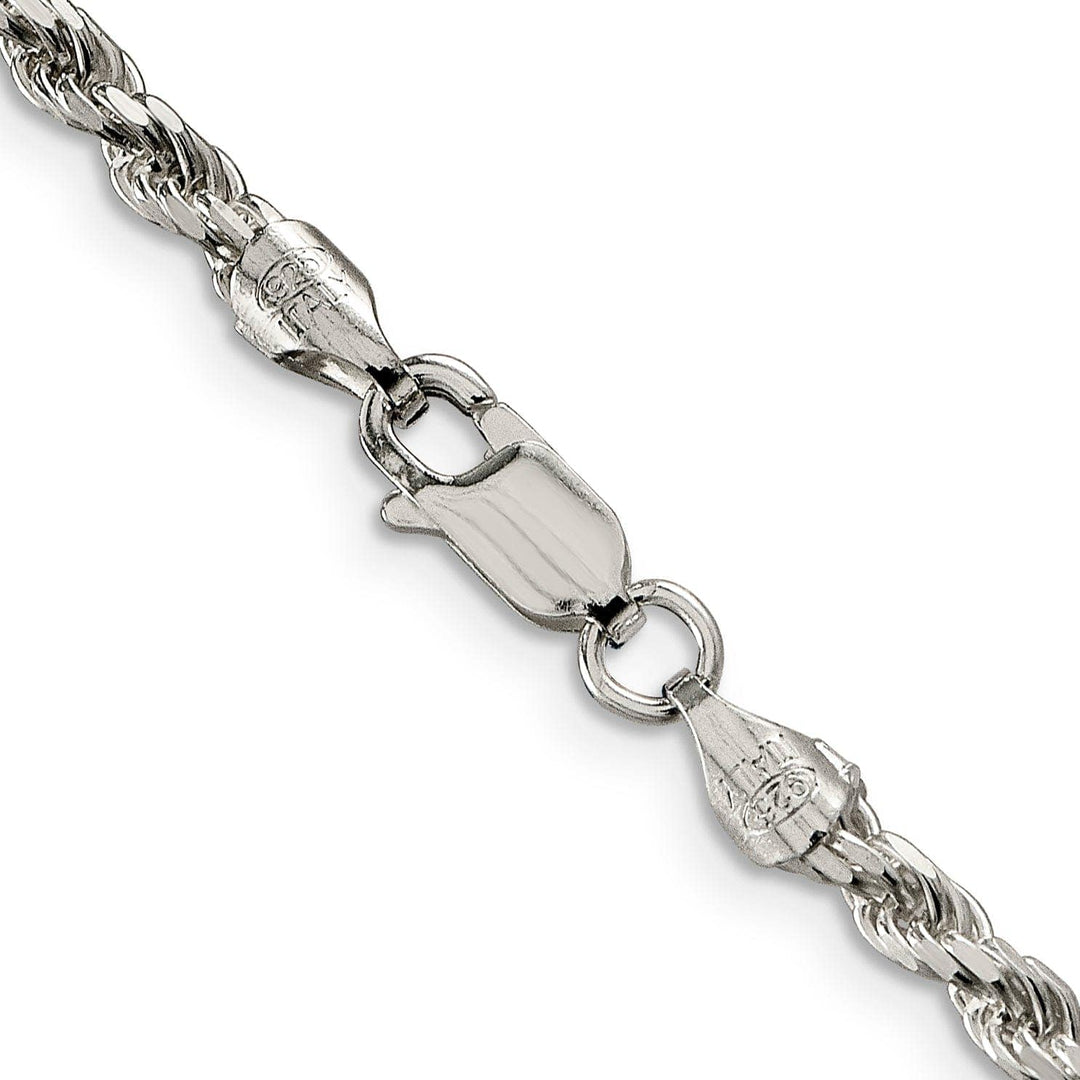 Lovely Rita's Bracelets Silver Polished D.C 3.00-mm Solid Rope Chain