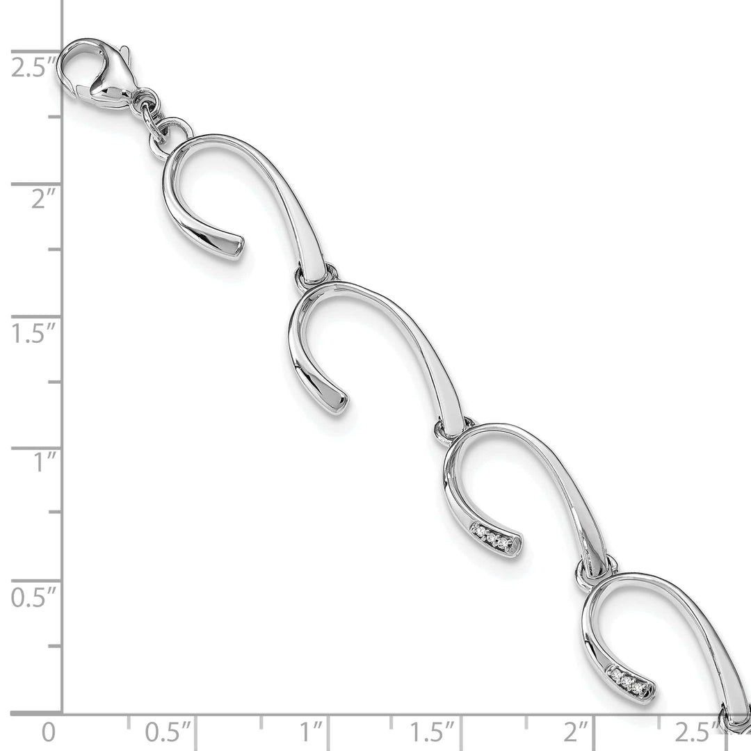 Lovely Rita's Bracelets Silver Polished Diamond White Ice Bracelet