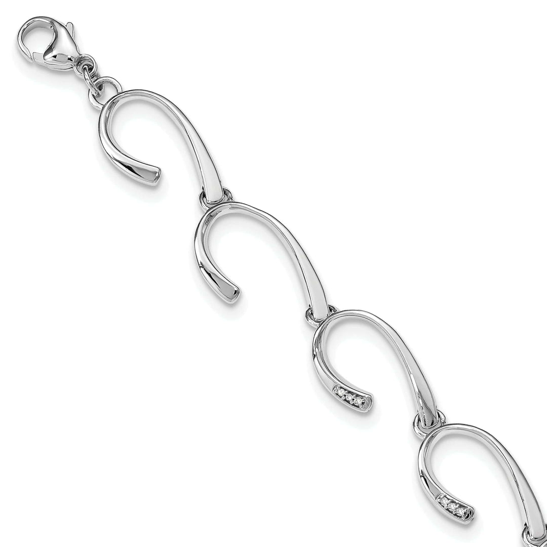 Lovely Rita's Bracelets Silver Polished Diamond White Ice Bracelet