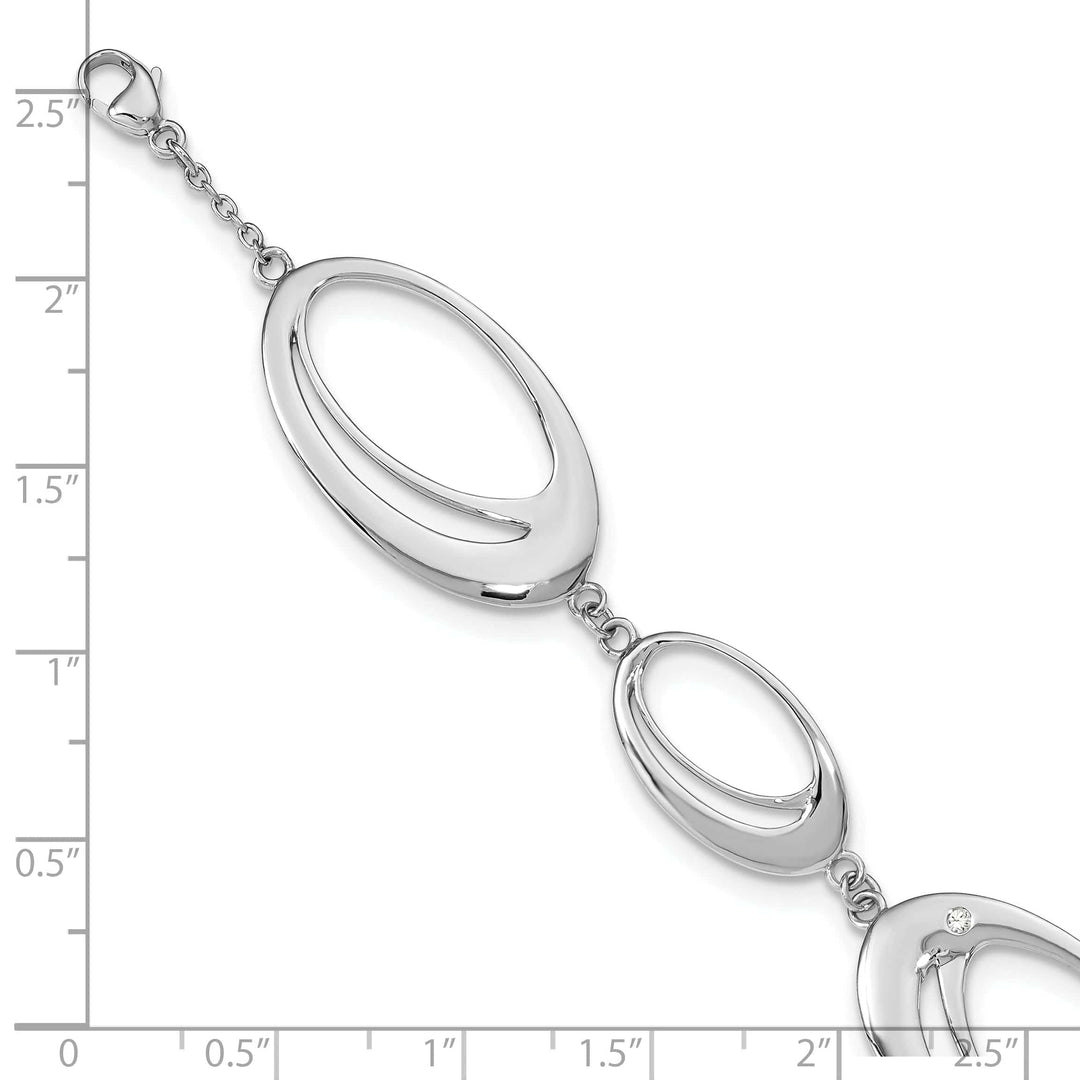 Lovely Rita's Bracelets Silver Polished Diamond White Ice Bracelet