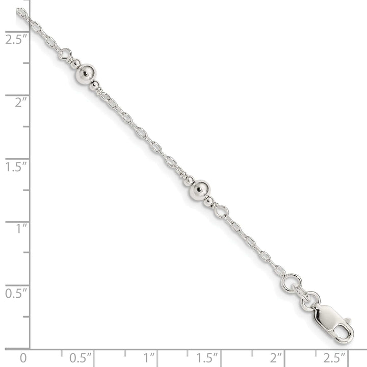 Lovely Rita's Bracelets Silver Polished Fancy Bead Childs Bracelet